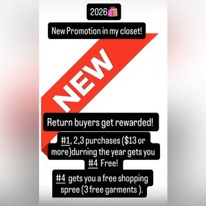 Promotional Offer! Return buyers get rewarded!!!